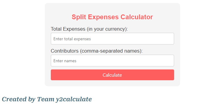 travel split calculator
